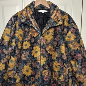 PacSun Multicolor Floral Fleece Jacket